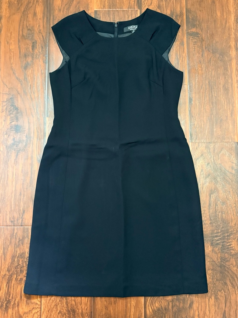 Kasper Separates Black Midi Sheath Dress Size 10 Career Workwear